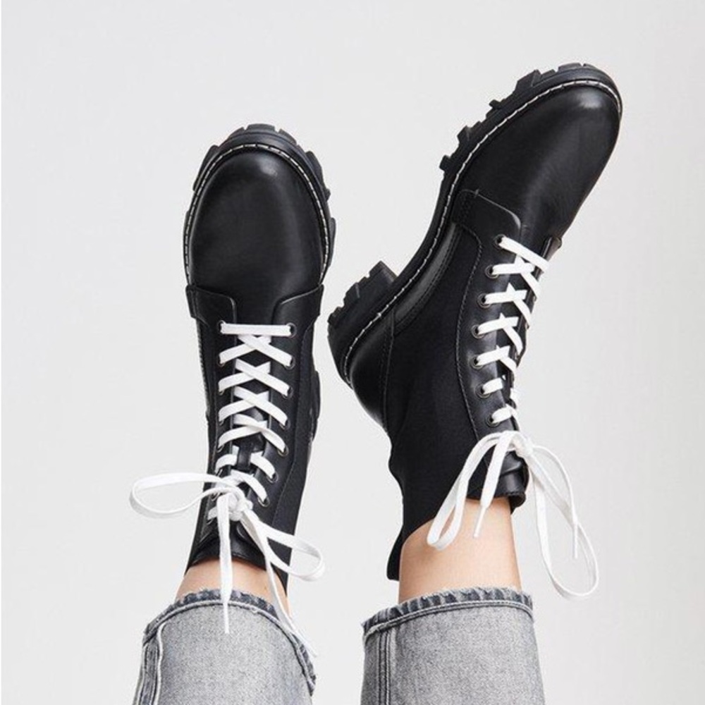 BRAND NEW IN BOX Rag & Bone Black and White Combat Boots | Size 9.5 - Picture 2 of 12